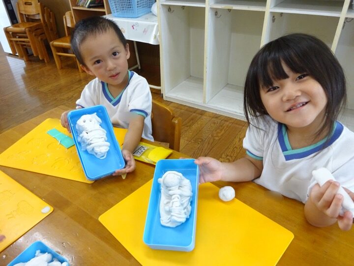 粘土で遊んだよ